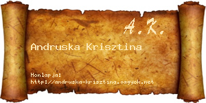 Andruska Krisztina névjegykártya